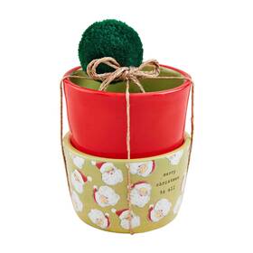 Mud Pie 718540860168 Tidbit Set 2 Inch X 3 Dia Poinsettia