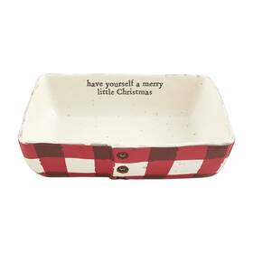 Mud Pie 718540870945 Red Plaid Baker 6 Inch X 8 1/2 Mud Pie 718540870945 Red Plaid Baker 6 Inch X 8 1/2