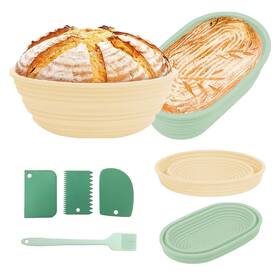 Mair-us-hgi0182 Mumisuto Bread Banneton Proofing Basket Set 8.7 Inch Round And 10.2 Oval Cane Sour