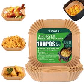 Muoomu 318747589751 Air Fryer Disposable Square Parchment Liners Non-stick Water Proof - 100 Pack
