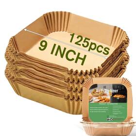 Mutvle 769326158849 Large Air Fryer Disposable Paper Liners Square 9 Inch 125 Pcs Parchment