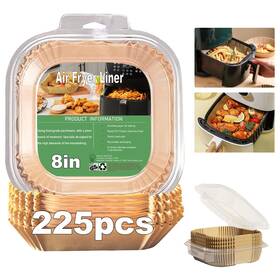 Mutvle 769326159006 Air Fryer Liners Disposable 225pcs 8 Inch Non Stick Paper F