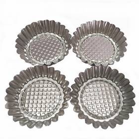 Mystar 718460568144 Set Of 20 3-3/4 Inch Fluted Design Round Shape Non-stick Aluminum Tart Mold M Mystar 718460568144 Set Of 20 3-3/4 Inch Fluted Design Round Shape Non-stick Aluminum Tart Mold M