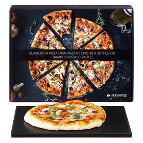 Navaris 063004130018 Xl Pizza Stone For Baking - Glazed Square Cordierite Plate Bbq Gril Navaris 063004130018 Xl Pizza Stone For Baking - Glazed Square Cordierite Plate Bbq Gril