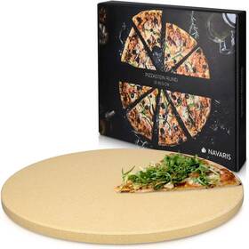 M001993 Navaris 42560 Xl Pizza Stone For Baking - Cordierite Round Beige