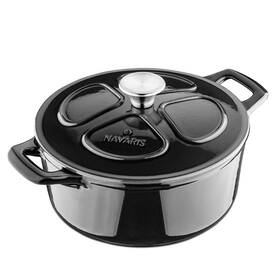 48777.01.01 Navaris Enameled Dutch Oven - 3.7 Quart Cast Iron Pot With Lid 9 1/2 Inch Round Enamel Coo 48777.01.01 Navaris Enameled Dutch Oven - 3.7 Quart Cast Iron Pot With Lid 9 1/2 Inch Round Enamel Coo