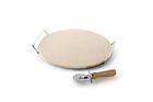 New Pampered Pizza Stone Round Calzones Baking Rack Chef Oven Natural Large