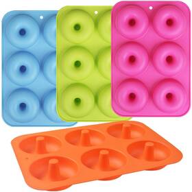 X0c8 Newk Silicone Donut Pan 6 Cavity Non-stick Mold For Donuts Bagels