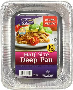 08611 Nicole Home Collection Aluminum Pans Half Size 9x13 Extra Heavy Duty Disposable Foil 10 Pack