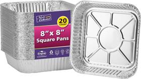08631 Nicole Home Collection 8x8 Aluminum Pans 20 Pack 8 Inch Silver