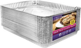 Nicole Home Collection 744759846587 Aluminum Pans Half Size Cookie Sheet 15 Count Durable Nonstick Baking Sheets 17