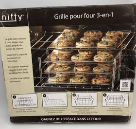 4414 Nifty Solutions Home Products 3-tier Oven Baking Rack Chrome Collapsible - New/damaged Box Discount