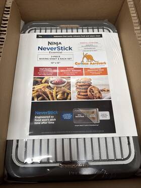 B12102 Ninja Neverstick Essential 2-piece Baking Sheet And Cooling Rack Set 10x15