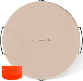 Nobrand 850375491244 16 Inch Pizza Stone Cordierite 1800 F With Rack And Scraper Nobrand 850375491244 16 Inch Pizza Stone Cordierite 1800 F With Rack And Scraper