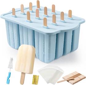 Nobrand 875106143506 Silicone Popsicle Molds 12pcs Bpa-free With 50 Sticks Brush