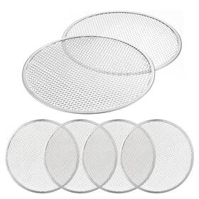 747440 Nodaaiie 6 Pack 10 Inch Aluminum Pizza Screen Seamless Round Non-stick Mesh Baking Tray