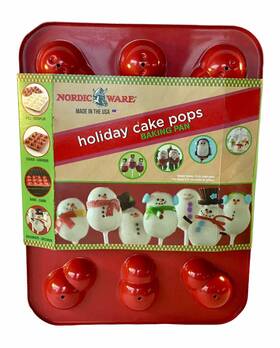 00858552 Nordic Ware Holiday Cake Pops Baking Pan Christmas Snowman Nonstick - New 00858552 Nordic Ware Holiday Cake Pops Baking Pan Christmas Snowman Nonstick - New