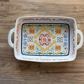 Nordic Ware 011172014726 Scandinavian Ceramic 13x9 Lasagna Pan Casserole Dish Colorful