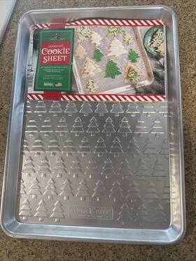 12.875 Nordic Ware 011172124586 Embossed Cookie Sheet Christmas Trees 17.75 Inch X 1 New B25