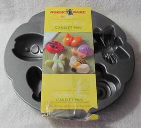 Nordic Ware 011172855244 Garden Backyard Bugs Mini Cake Pan 5 Insects Bee Snail Butterfly