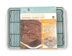 383331 Nordic Ware 3 Piece Natural Aluminum Commercial Cookie Baking Set Silver
