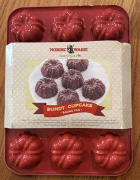 52822 Nordic Ware Mini Bundt Cupcake Pan Red 12 Individual Cake Nonstick In Packaging
