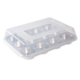 79764700 Nordic Ware Naturals Muffin Pan With Lid Aluminum Cupcake Tray Silver Hand