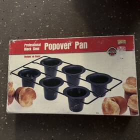 Norpro 028901039745 Professional Black Steel 6 Popovers Pan Bake Ware Used Once Pop Overs