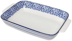 Now Designs 064180338728 Baking Dish Bakeware L13 X W9 H2.75in Indigo Triangles