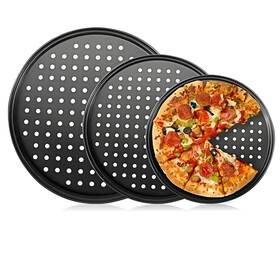 8734 Nozzy Non-stick Pizza Baking Pan Round Mesh Tray Set Of Three - 26/28/32cm