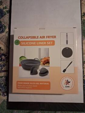 Nsi 601549161858 Aliziel 5 Pcs Air Fryer Silicone Basket Liners Nonstick Reusable Baking Tray Mat