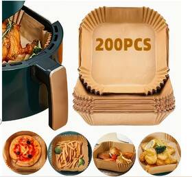 Nsi 655887897979 200pcs Air Fryer Liners Disposable Papers Liner Non-stick For Roasting Microwave