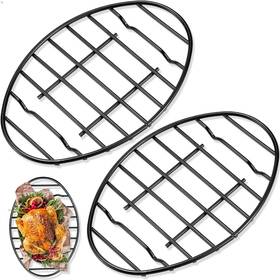 Ao-nuogo-4216 Nuogo 2 Pcs Roasting Rack Pan Approximately 12x8.5 Inch Oval Cooling Cooking
