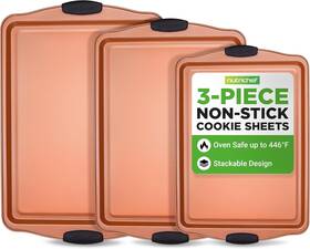Nutrichef 842893132594 3 Piece Cookie Sheets For Baking - Pfoa Pfos Ptfe Free Nonstick Carb