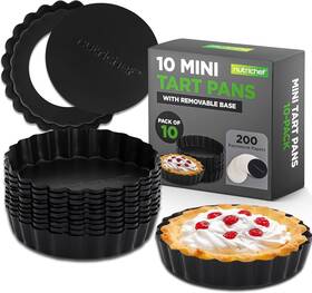 Nutrichef 842893171166 10 Nonstick 4 Inch Mini Tart Pans With Removable Bottoms 200 Papers
