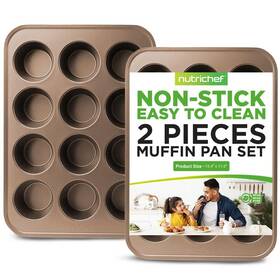 Nc2trcp3.5 Nutrichef Kitchen Oven Muffin Baking Pans -deluxe Non-stick Cupcake Cookie Sheet