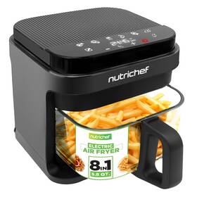 Ncaf539tb Nutrichef 5.8 Quart Air Fryer - 8-1 Preset Cook Modes Grey Ncaf539tb Nutrichef 5.8 Quart Air Fryer - 8-1 Preset Cook Modes Grey