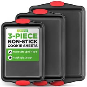Ncsbs3s.6 Nutrichef 3-piece Cookie Sheets For Baking Set 2026 Edition Black