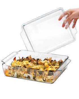 Nutriups 769326343481 8 X 9.5 Inches Rectangular Glass Casserole Dish With Lid 2 Quart