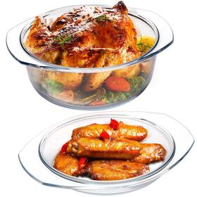 Lid2.5 Nutriups 782125461231 Medium Round Glass Casserole Dish With L Covered