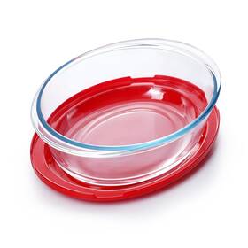 Nutriups 790885713477 Deep Glass Baking Dish With Lid Oval Pan For Oven 1.4l C