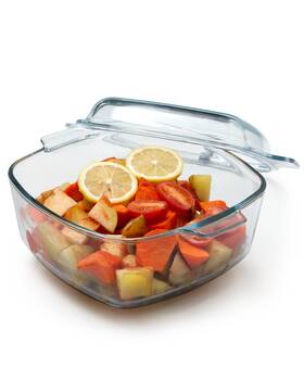 Nutriups 793101207958 2.5l Glass Casserole With Lid Square Dish For Oven Glas