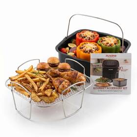 Nuwave 37223 Pan And Reversible 6 Quart Brio Air Fryer Accessories Baking Rack