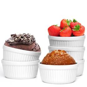 Nuwave 652185901070 Ceramic Ramekins 6oz Set Of 6 Classic Elegant Style For Baking Souf
