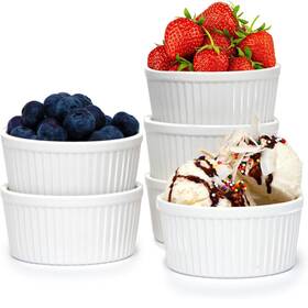 Nuwave 652185901087 Ceramic Ramekins 8oz Set Of 6 Classic Elegant Style For Baking Souf