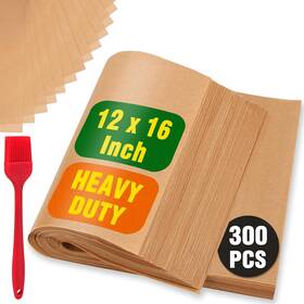 9131 Oamceg 300 Pcs Parchment Paper Sheets - 12x16 Inch No Chemical Non-stick Unbleac