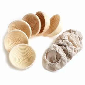 Obeauty 306996156821 6 Pack Of 5 Inch Sourdough Bread Bakery Basket Round Banneton Proofing