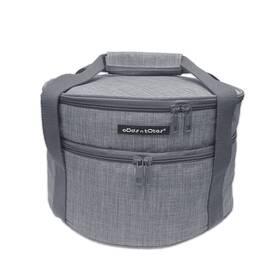 Roundcasserolecarriergray001 Odds N Totes Insulated Pie Carrier Round Casserole Dish Casse