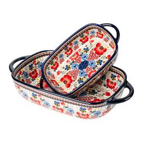 Onecci 768561824960 Baking Dish Ceramic Pan Blue Casserole Porcelain Rectangular Baki