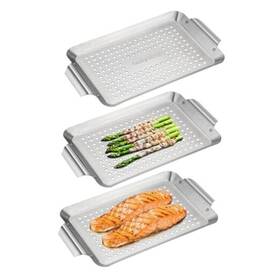 Skpj-lz10032ss3 Onlyfire Chef 3 Packs Grill Baskets Stainless Steel Vegetable Rectangle